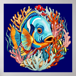 Tropische Fisch Bunte Sommerstimmung Poster