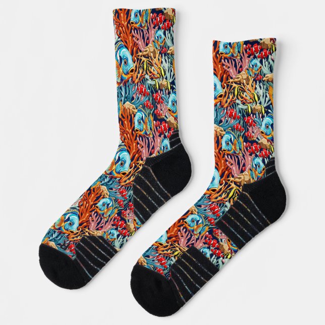 Tropische Fisch Bunte Sommerstimmung Socken (Links)