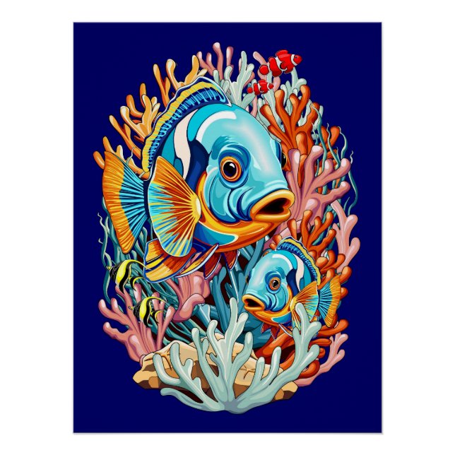 Tropische Fischbunte Sommerstimmung Poster (Vorderseite)