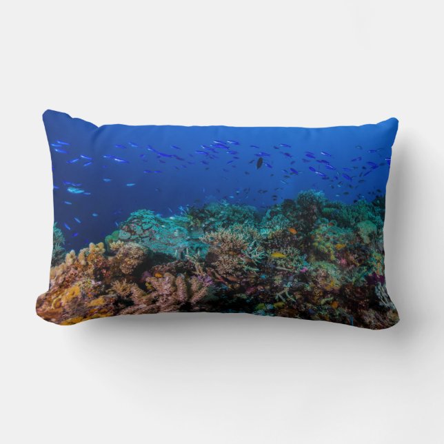 Tropische Fische auf dem Great Barrier Reef Lendenkissen (Vorderseite)