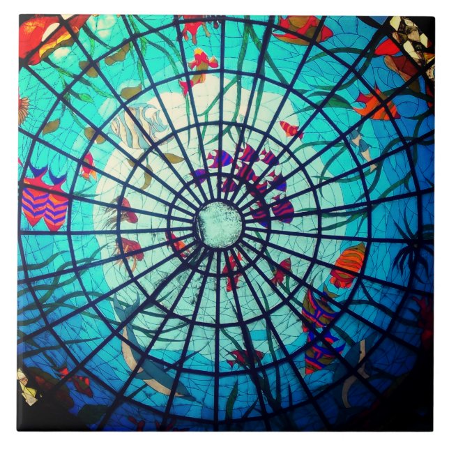 Tropische Fische aus Glas Fliese (Vorderseite)