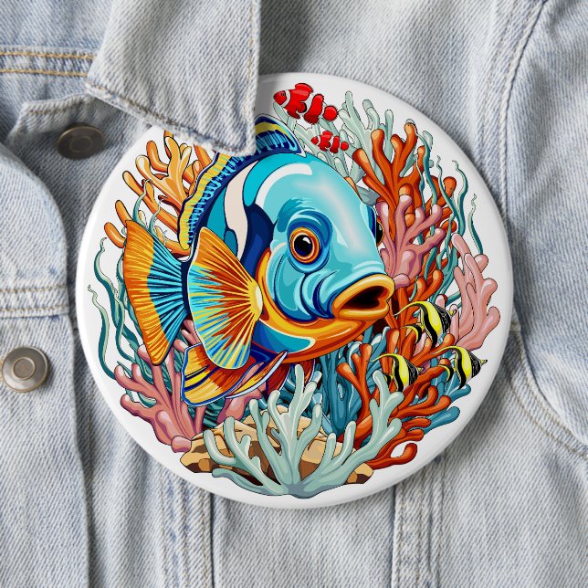 Tropische Fische Bunte Sommerstimmung Button (Beispiel)