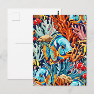 Tropische Fische Bunte Sommerstimmung Postkarte