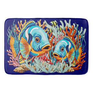 Tropische Fische Farbige Sommerstimmung Badematte