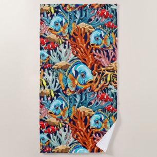 Tropische Fische Farbige Sommerstimmung Strandtuch