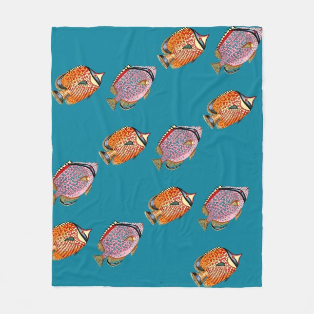 Tropische Fische Fleecedecke (Vorderseite)