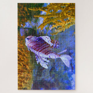 Tropische Fische in einem Aquarium. Puzzle