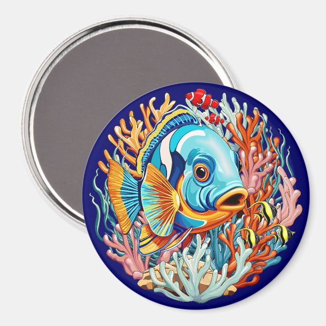 Tropische Fischfarbige Sommerstimmung Magnet (Vorderseite/Rückseite)