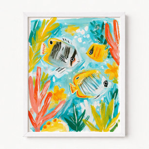 Tropische Fischillustration Poster