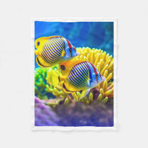 Tropische Fischkorallendecke Fleecedecke