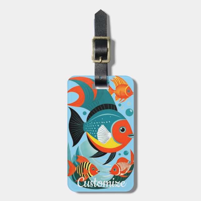 Tropische Fischsorte Thunder_Cove Gepäckanhänger (Vorderseite vertikal)