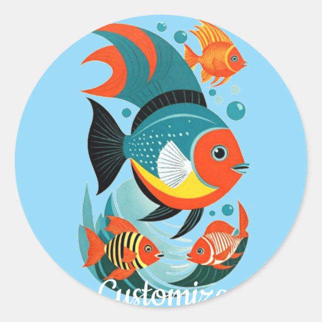 Tropische Fischsorte Thunder_Cove Runder Aufkleber (Vorderseite)