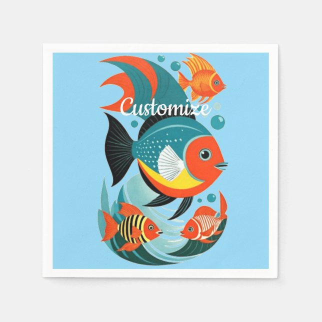 Tropische Fischsorte Thunder_Cove Serviette (Vorderseite)