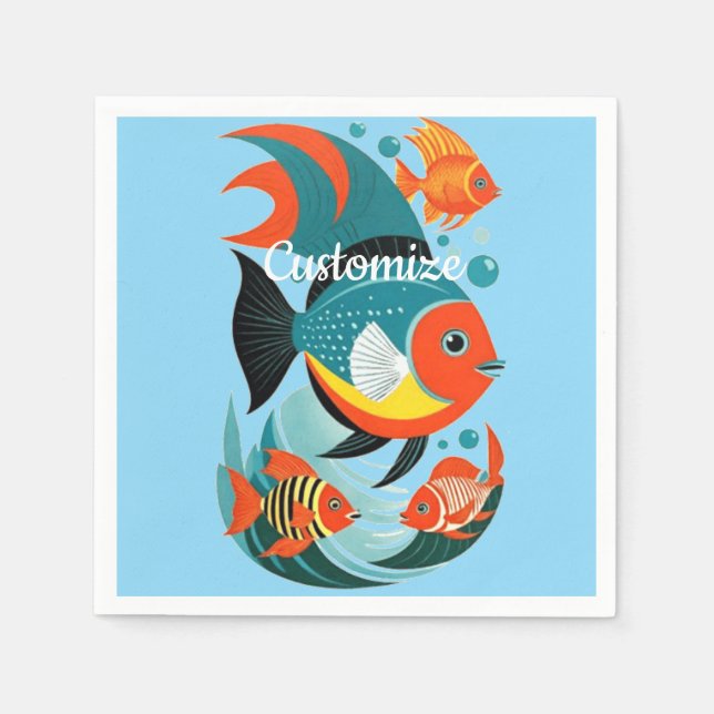 Tropische Fischsorte Thunder_Cove Serviette (Vorderseite)