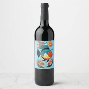Tropische Fischsorte Thunder_Cove Weinetikett