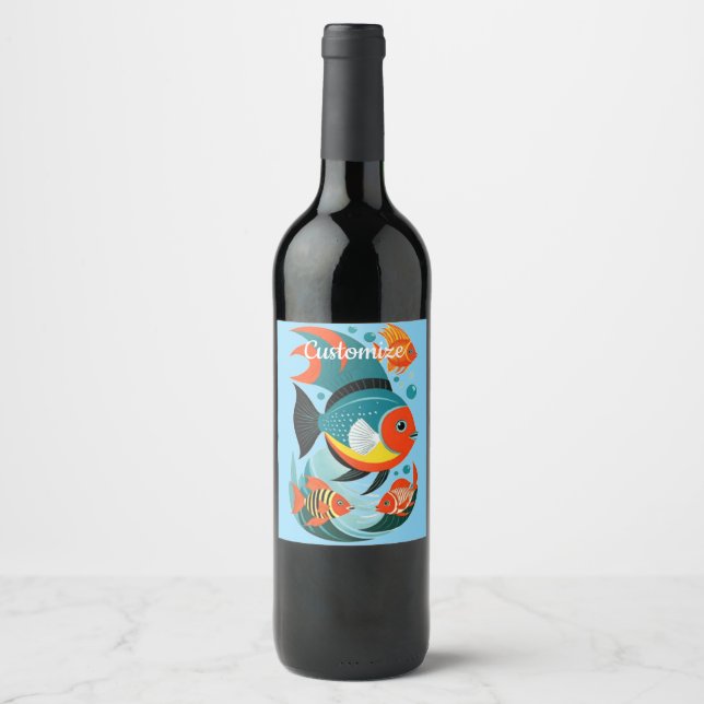 Tropische Fischsorte Thunder_Cove Weinetikett (Vorderseite)