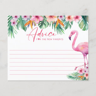 Tropische Flamingo Advice Card für neue Eltern
