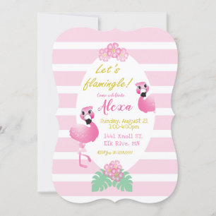 Tropische Flamingo-Blume feiern Flamingle Pink Einladung