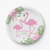 Tropische Flamingo Floral Babydusche