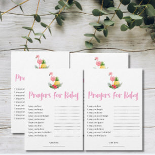 Tropische Flamingo-Gebete für Baby Shower Karte
