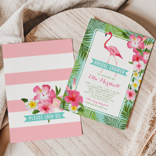 Tropische Flamingo-Hochzeits-Bridal-Shower-Einladu Einladung
