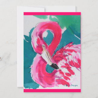Tropische Flamingo Hot Pink Einladungs-Karte Einladung