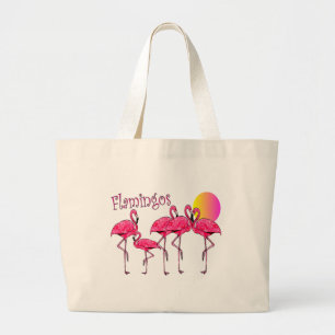 Tropische Flamingo-Kunst-Geschenke Jumbo Stoffbeutel