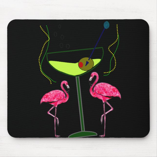 Tropische Flamingo-Kunst-Geschenke Mousepad (Vorne)