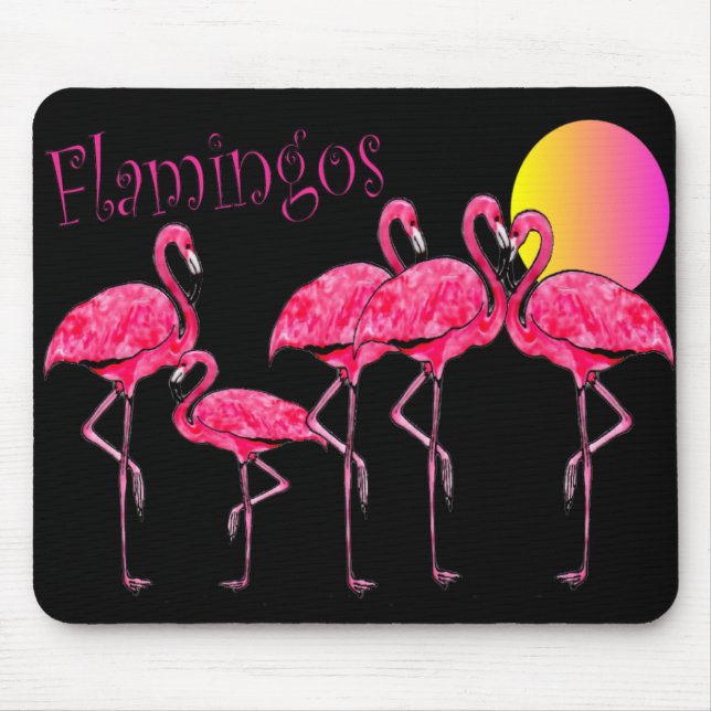 Tropische Flamingo-Kunst-Geschenke Mousepad (Vorne)