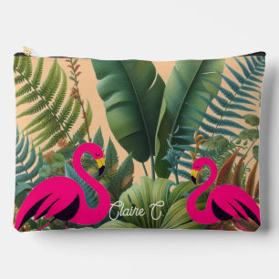 Tropische Flamingo Moody Grün Accessoire-Tasche Zubehörtasche