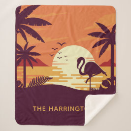 Tropische Flamingo-Namedecken Sherpadecke