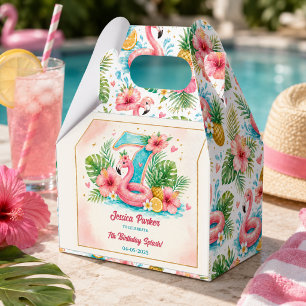 Tropische Flamingo-Poolparty zum 7. Geburtstag Spl Geschenkschachtel