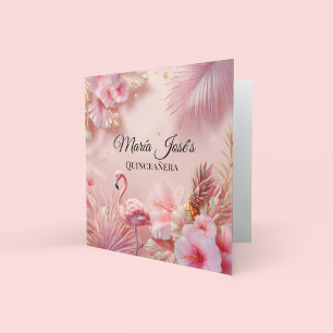 Tropische Flamingo Quinceañera, individuell angefe Einladung