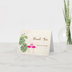 Tropische Flamingos Dankeskarte