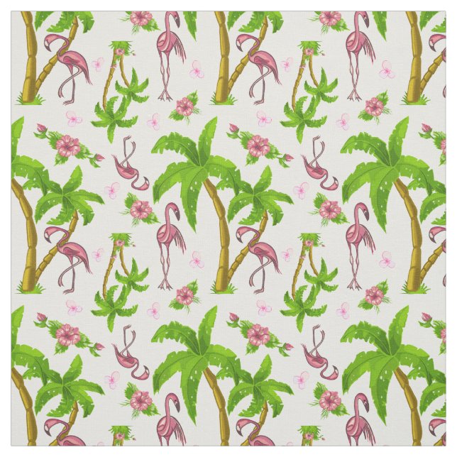 Tropische Flamingos und Blume Stoff (Muster)