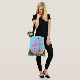 Tropische Flamingos und florale Illustration