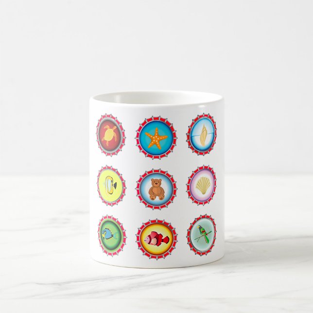 Tropische Flaschenkappen Design Ozean und Wildtier Kaffeetasse (Von Creator hochgeladen)
