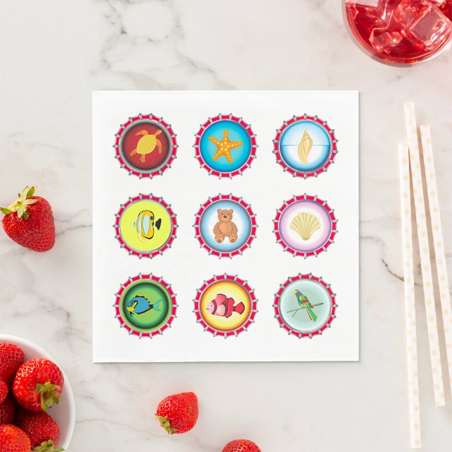 Tropische Flaschenkappen Design Ozean und Wildtier Serviette (Von Creator hochgeladen)