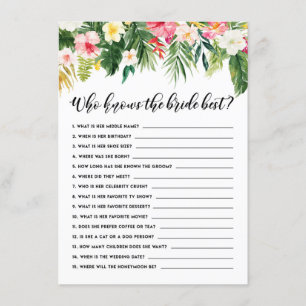 Tropische Flora, die das beste Spiel der Braut ken Begleitkarte