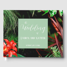 Tropische Flora, erdige Farben, modern, Hochzeit, Gästebuch