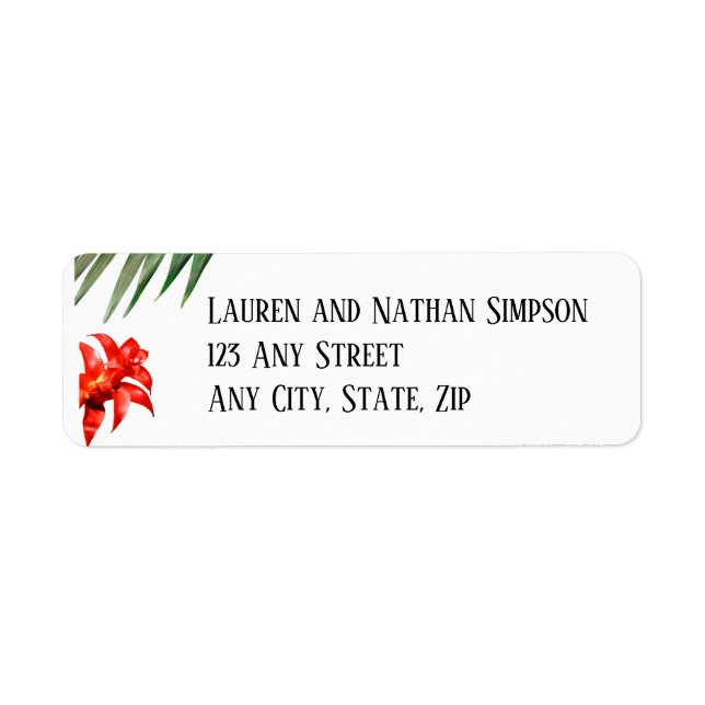 Tropische Flora, erdige Farben, modern, Label (Vorne)