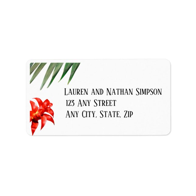 Tropische Flora, erdige Farben, modern, Label Adressaufkleber (Vorne)