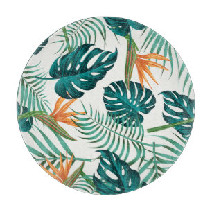 Tropische Flora: florales Nahtloses Design Schneidebrett