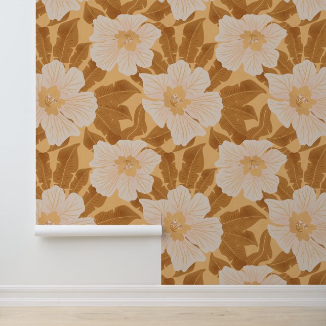 Tropische Flora und Blätter Tapete (Anwendung)