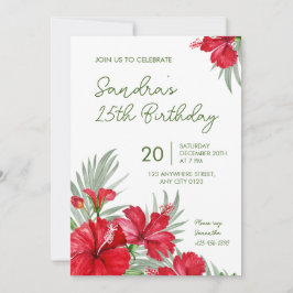 Tropische Florale 25. Geburtstagseinladung Einladung