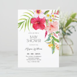 Tropische florale Babyparty Einladung