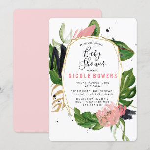 Tropische florale Babyparty-Einladung Einladung