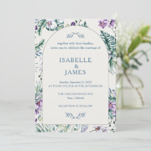 Tropische Florale Botanische Hochzeit Personalisie Einladung