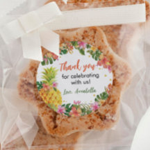 Tropische florale Geburtstagsaufkleber