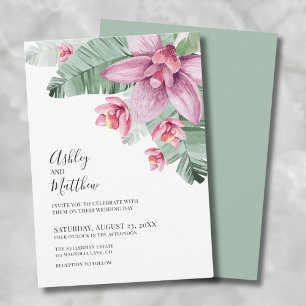 Tropische Florale Hochzeit Einladung
